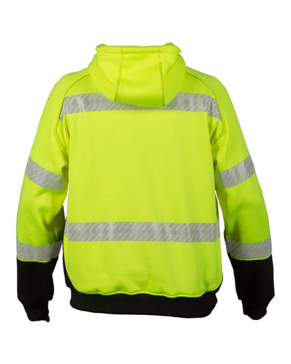 Kishigo Unisex Premium Black Series® Pull Over Hooded Sweatshirt JS142-143 #color_Lime