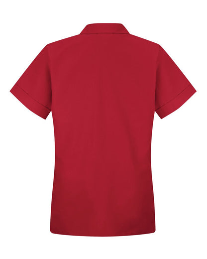 Red Kap Women's Loose Fit Short Sleeve Button Smock TP23 #color_Red