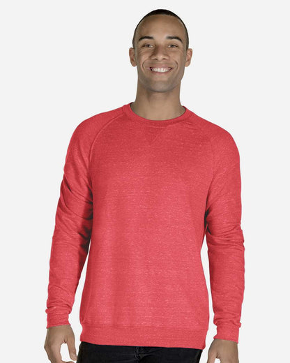 JERZEES Unisex Snow Heather French Terry Crewneck Sweatshirt 91MR #colormdl_Red