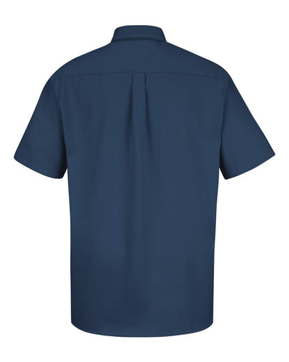 Red Kap Men's Short Sleeve 100% Cotton Dress Shirt SC64 #color_Navy