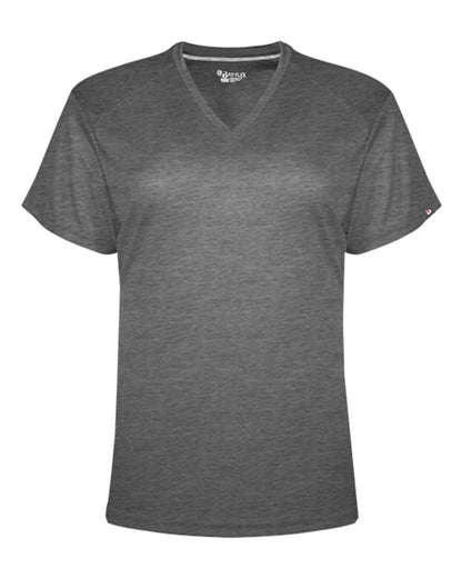 Badger FitFlex Women's Performance V-Neck T-Shirt 1002 #color_Charcoal