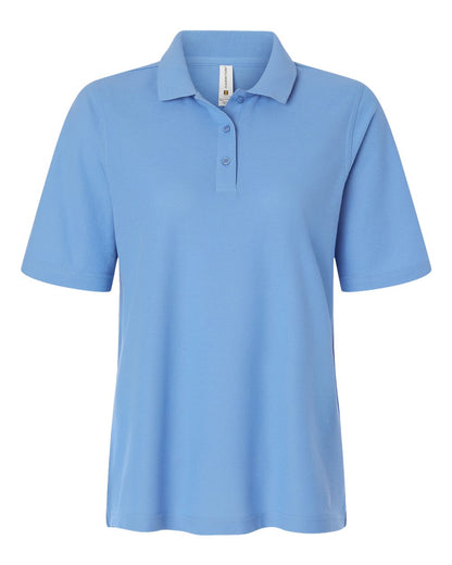 Harriton Women's Maverick CVC Pique Polo M105W #color_Light College Blue