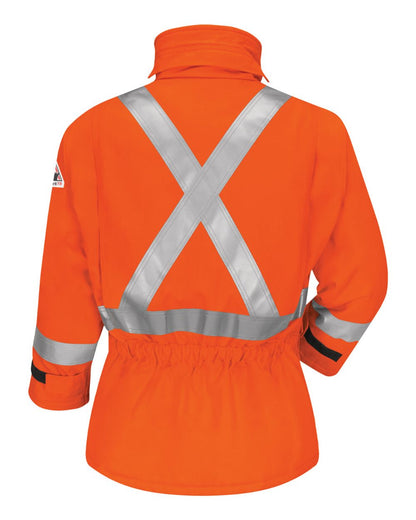 Bulwark Men's Long Deluxe Parka With Reflective Trim - EXCEL FR® ComforTouch JLPCL #color_Orange