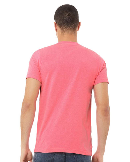 BELLA + CANVAS Heather CVC V-Neck Tee 3005CVC #colormdl_Neon Pink