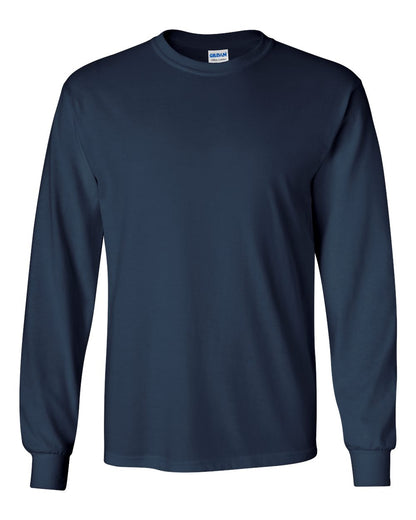 Gildan Ultra Cotton® Long Sleeve T-Shirt 2400 #color_Navy