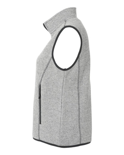 North End Women's Jasper Jacquard Fleece Vest NE731W #color_Grey/ White