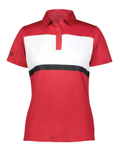 Holloway Women's Prism Bold Polo 222776 #color_Scarlet/ White