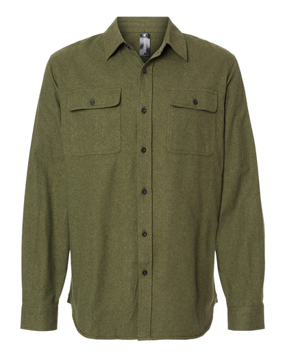 Burnside Solid Long Sleeve Flannel Shirt 8200 #color_Army