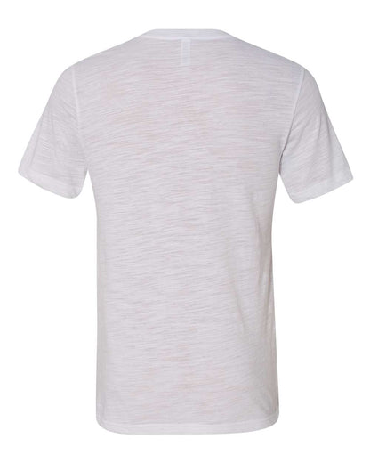 BELLA + CANVAS Textured Jersey V-Neck Tee 3655 #color_White Slub