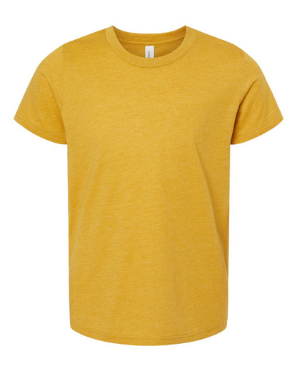 BELLA + CANVAS Youth CVC Jersey Tee 3001YCVC #color_Heather Mustard