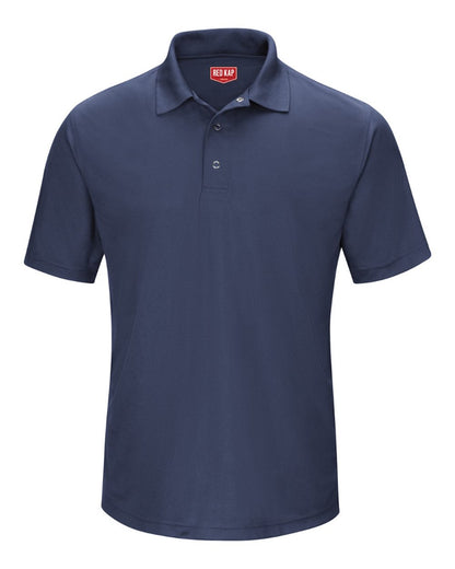 Red Kap Men's Performance Knit Gripper-Front Polo SK74 #color_Navy