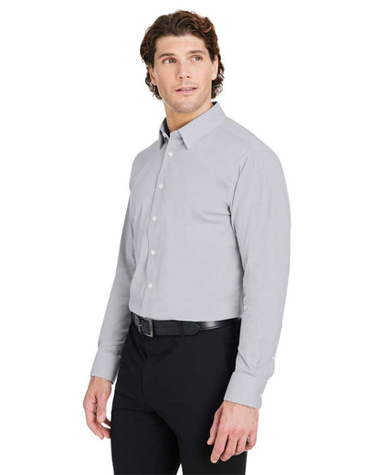 Devon & Jones Men's CrownLux Performance® Microstripe Dress Shirt DG537 #colormdl_Graphite/ White