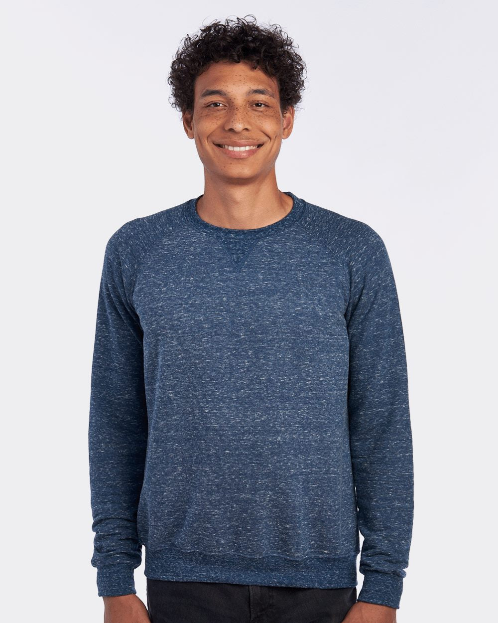 JERZEES Unisex Snow Heather French Terry Crewneck Sweatshirt 91MR