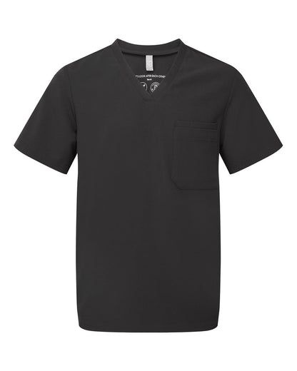 Onna Men's Limitless V-Neck Stretch Scrub Top NN200 #color_Black