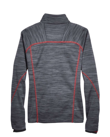 North End Women's Flux Mélange Bonded Fleece Jacket 78697 #color_Carbon/ Olympic Red