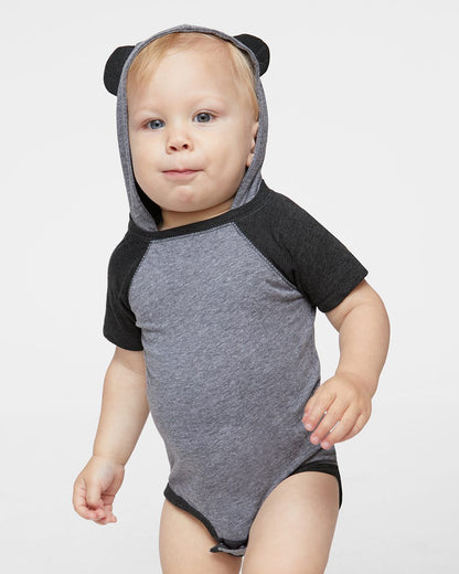 Rabbit Skins Infant Fine Jersey Raglan Bodysuit with Hood & Ears 4417 Rabbit Skins Infant Fine Jersey Raglan Bodysuit with Hood &amp; Ears 4417