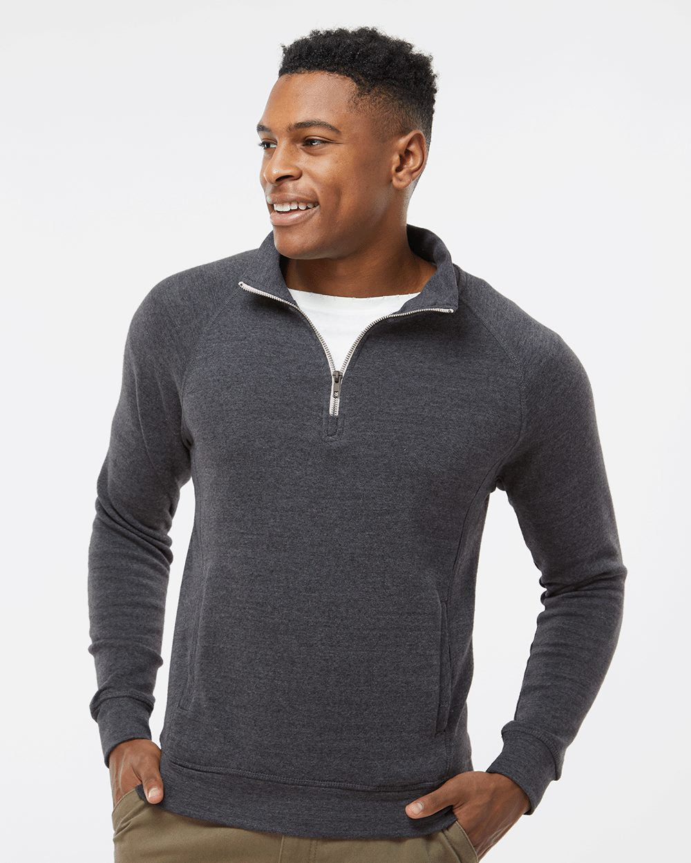 J. America Men's Triblend Quarter-Zip Sweatshirt 8869