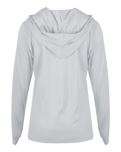 Badger Women's B-Core Long Sleeve Hooded T-Shirt 4165 #color_Silver