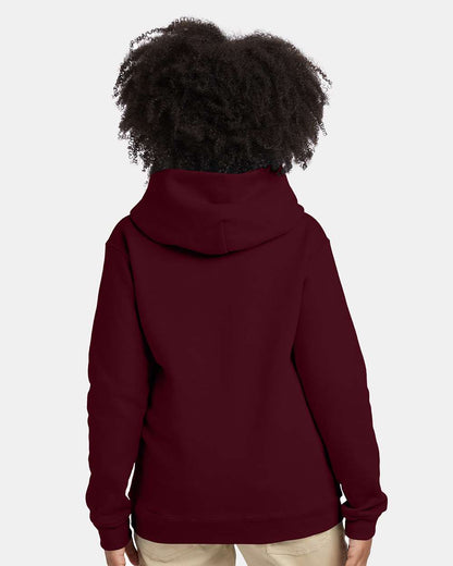 Hanes Youth EcoSmart® Hooded Sweatshirt P473 #colormdl_Maroon