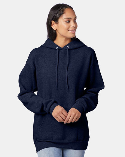 Hanes Unisex EcoSmart® Hooded Sweatshirt P170 #colormdl_Heather Navy