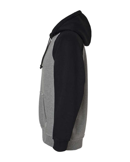 J. America Men's Vintage Heather Hooded Sweatshirt 8885 #color_Smoke Heather/ Black