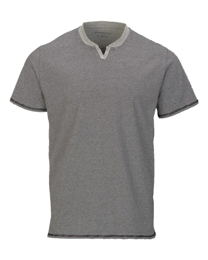 Boxercraft Men's Striped V-Notch T-Shirt BM2401 #color_Black/ White