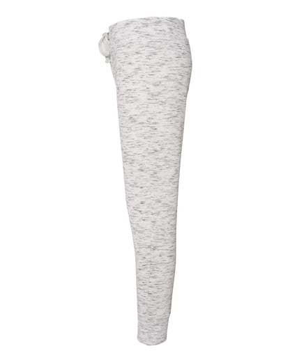 J. America Women’s Mélange Fleece Joggers 8675 #color_White