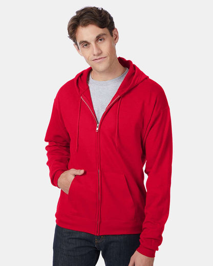 Hanes Unisex EcoSmart® Full-Zip Hooded Sweatshirt P180 #colormdl_Deep Red