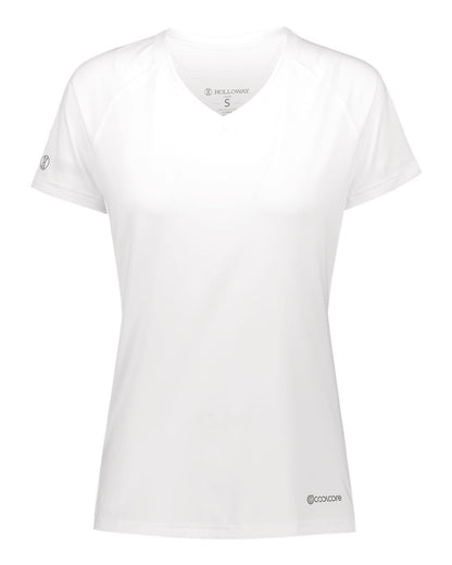 Holloway Women's Electrify CoolCore® V-Neck T-Shirt 222771 #color_White
