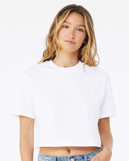 BELLA + CANVAS Women's Jersey Crop Tee 6482 #colormdl_White