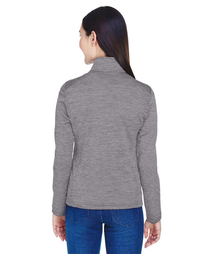 Devon & Jones Women's Newbury Mélange Fleece Quarter-Zip Pullover DG798W #colormdl_Dark Grey Heather