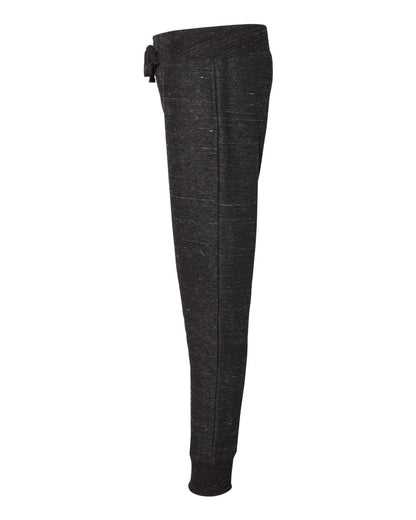 J. America Women’s Mélange Fleece Joggers 8675 #color_Black