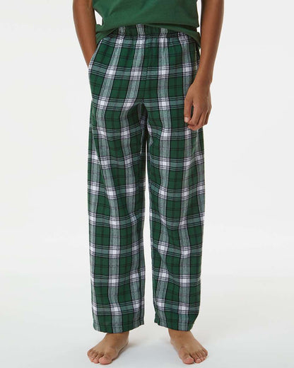 Boxercraft Youth Flannel Pants BY6624 #colormdl_Green/ White