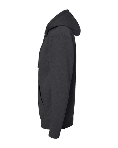 Independent Trading Co. Unisex Heavyweight Full-Zip Hooded Sweatshirt IND4000Z #color_Charcoal Heather