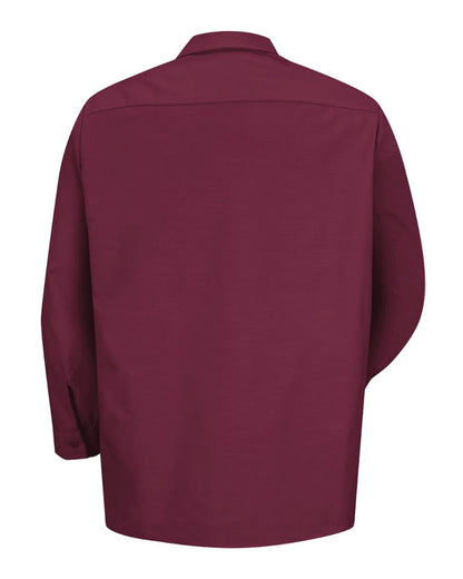 Red Kap Men's Industrial Long Sleeve Work Shirt SP14 #color_Burgundy