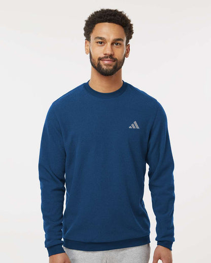 Adidas Men's Terry Loop Crewneck Sweatshirt A586 #colormdl_Collegiate Navy