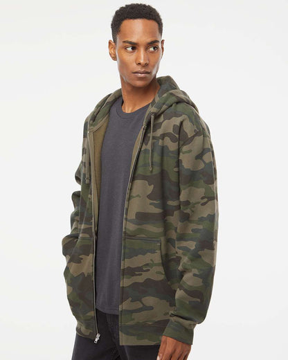 Independent Trading Co. Heavyweight Full-Zip Hooded Sweatshirt IND4000Z #colormdl_Forest Camo