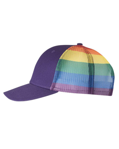 Kati Printed Mesh Trucker Cap S700M #color_Purple/ Rainbow