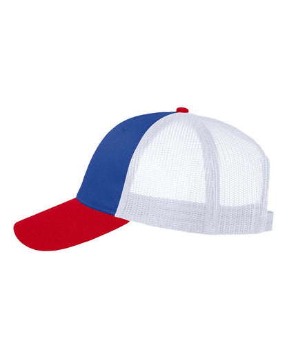 Valucap Mesh-Back Twill Trucker Cap VC400 #color_Royal/ White/ Red
