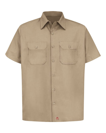 Red Kap Men's Utility Short Sleeve Work Shirt ST62 #color_Khaki