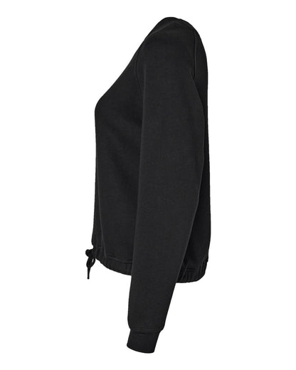 LAT Women's Relaxed 3-End Boxy Fleece Crewneck Sweatshirt 3528 #color_Black