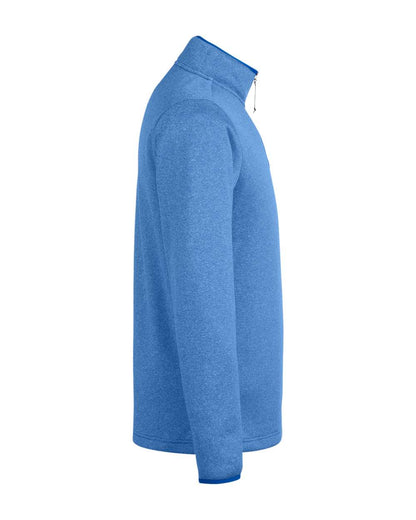 CORE365 Men's Venture Heathered Stripe Quarter-Zip Pullover CE73 #color_True Royal/ White