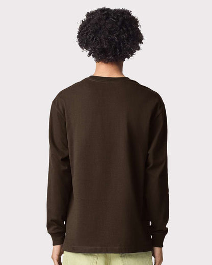 American Apparel Unisex Super Heavyweight Long Sleeve Pocket Tee 9410 #colormdl_Brown
