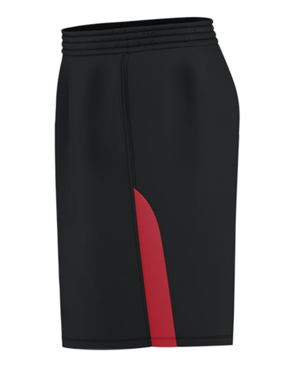 Alleson Athletic Youth Blank Game Shorts A205BY #color_Black/ Red