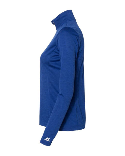 Russell Athletic Women's Striated Quarter-Zip Pullover QZ7EAX #color_Royal