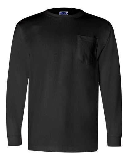 Bayside Union-Made Long Sleeve Pocket T-Shirt 3055 #color_Black