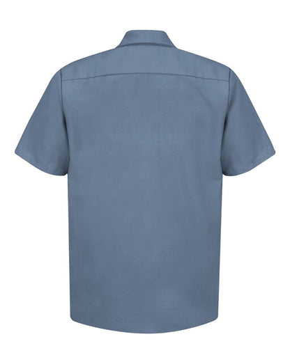 Red Kap Men's Tall Industrial Short Sleeve Work Shirt SP24T #color_Petrol Blue