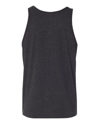 BELLA + CANVAS Jersey Tank 3480 #color_Charcoal Black Triblend/ Solid Black Triblend