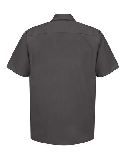 Red Kap Men's Industrial Short Sleeve Work Shirt SP24 #color_Charcoal