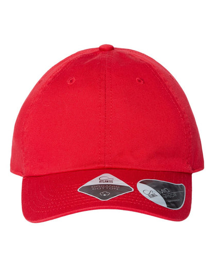 Atlantis Headwear Sustainable Dad Hat FRASER #color_Red